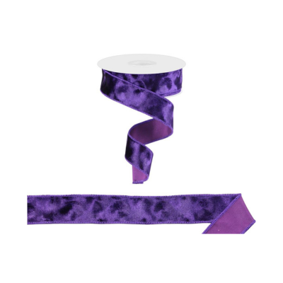 1.5" x 10yd Purple Plush Pressed Velvet Wired Ribbon - Luxurious Craft and Decoration Ribbon -RN582023 Craig Bachman