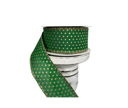 1.5"x10YD Swiss Dots on Burlap Ribbon - Vintage Charm for Rustic Crafts and Decor-RG0190706 TCT Crafts