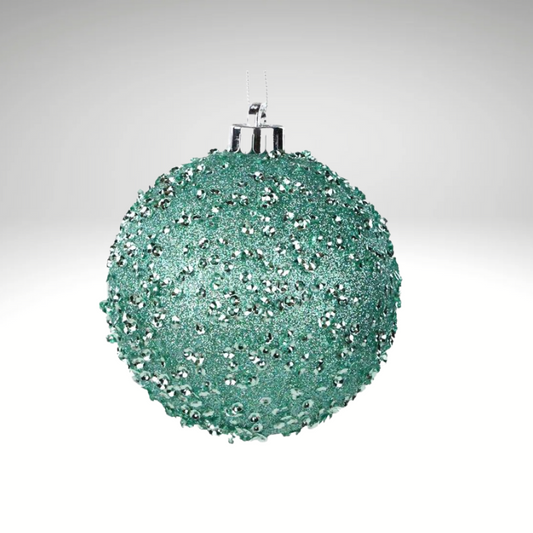 Light Mint Glitter Christmas Ornament | 120MM Sequin Shatterproof Ball-XY8816CC Craig Bachman