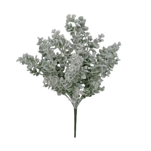18" Artificial Snowy Eucalyptus Bush – Frosted Winter Greenery Pick for Holiday Arrangements-85284 Golden Bell