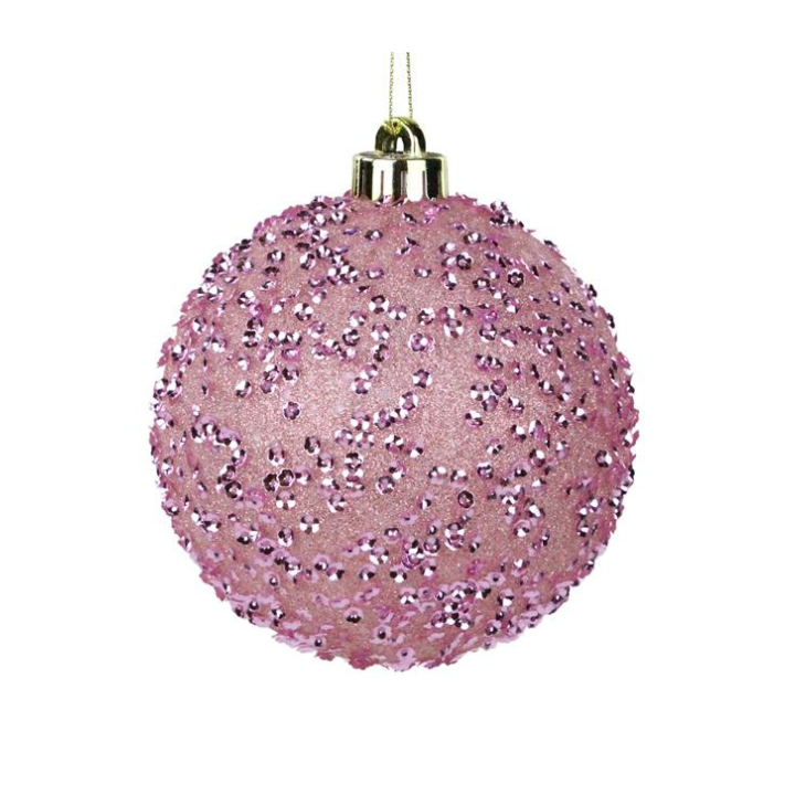 Pale Pink Glitter Christmas Ornament | 120MM Sequin Shatterproof Ball-XY8816AY Craig Bachman