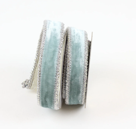 1"x10YD Light Blue Royal Velvet Farrisilk Wired Ribbon-RG809-16 Farrisilk