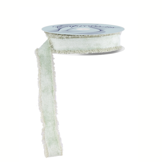 1" Hunter Green Frayed Velvet Ribbon | Non-Wired Trim for Gifts & Florals-RN591011 (Copy) Craig Bachman