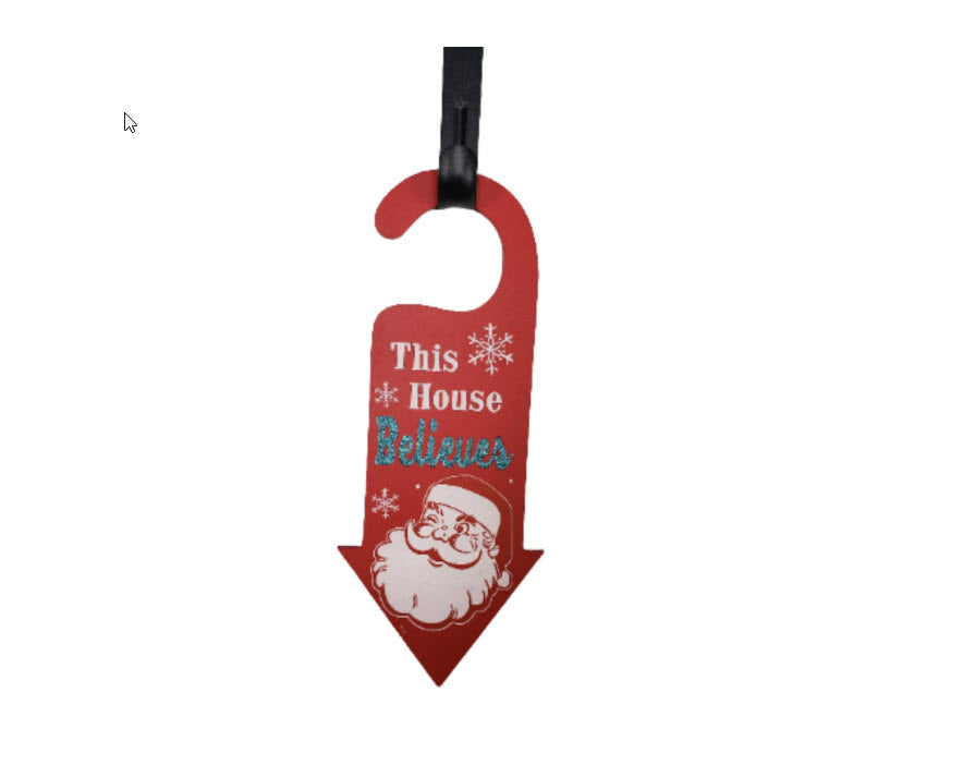 13" MDF Wooden Christmas Door Hanger - Choose White or Red - Wreath Supplies and Festive Decor