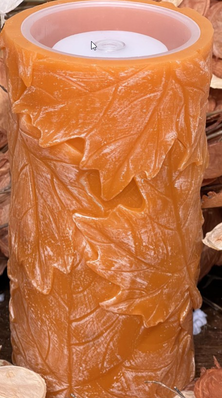 4x8 Orange Fall Maple Fountain Candle – LED Bubbling Candle with Remote-LC3279 Fantastic Craft