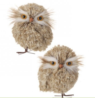Winter Chalet Owl Ornament 5.5" Set of 2-MTX74124 Regency