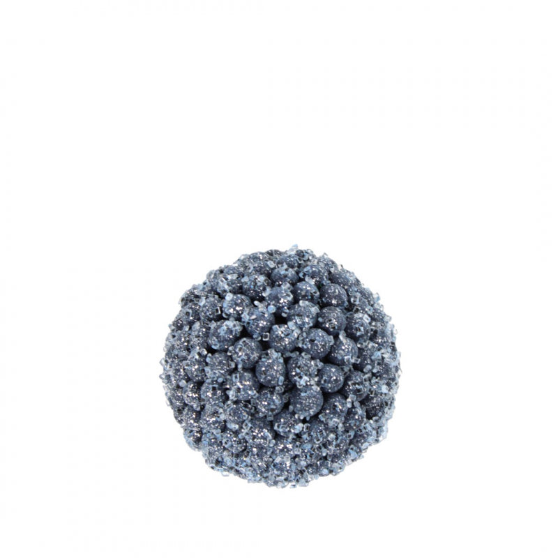 Iced Blue Berry Ball Ornament | Glittered Christmas Sphere | 6" Diameter-228950 Direct Export
