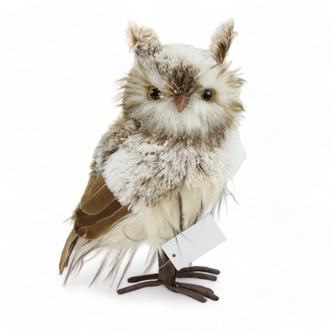 9.5" Natural Foam Owl | Rustic Winter Decor | Woodland Christmas Decoration - 235719 Direct Export