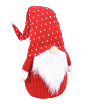 Red and White Christmas Gnome | 12" Plush Sitting Holiday Decor Direct Export