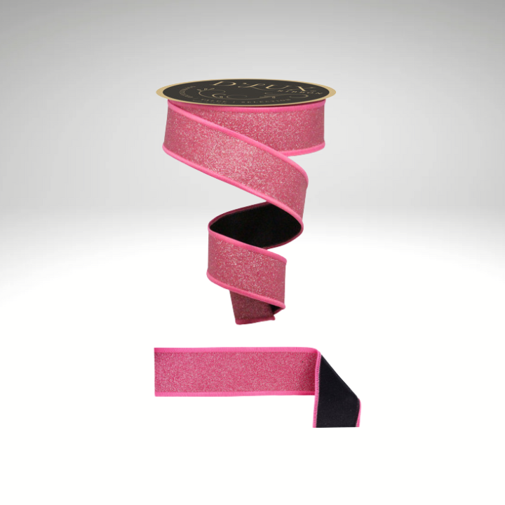 D’Lux 1.5" Fuchsia/Pink Glitter Wired Ribbon – Fine Sparkle Fused Fabric Ribbon for Christmas-LX309783 Craig Bachman