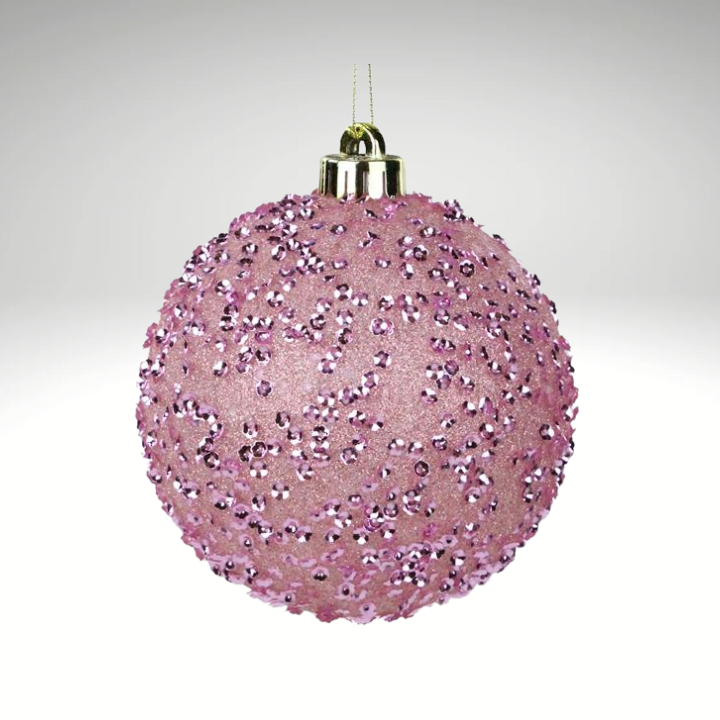 Pale Pink Glitter Christmas Ornament | 120MM Sequin Shatterproof Ball-XY8816AY Craig Bachman