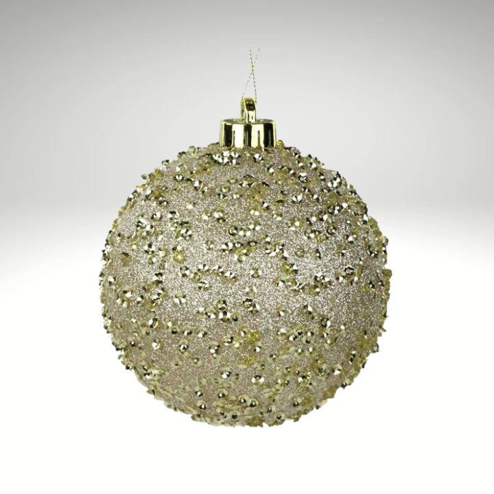 Champagne Gold Glitter Christmas Ornament | 120MM Sequin Shatterproof Ball-XY8816N5 Craig Bachman