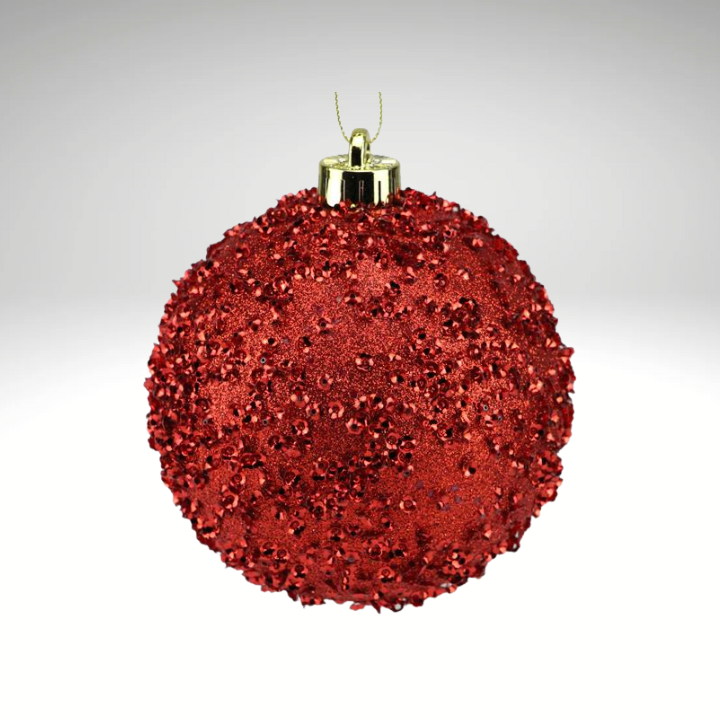 Red Glitter Christmas Ornament | 120MM Sequin Shatterproof Ball-XY881624 Craig Bachman