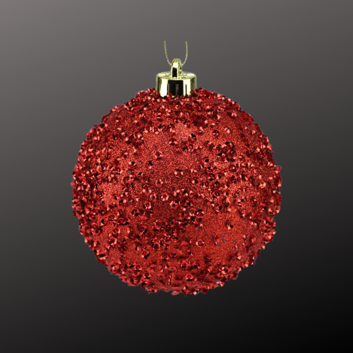 Red Glitter Christmas Ornament | 120MM Sequin Shatterproof Ball-XY881624 Craig Bachman