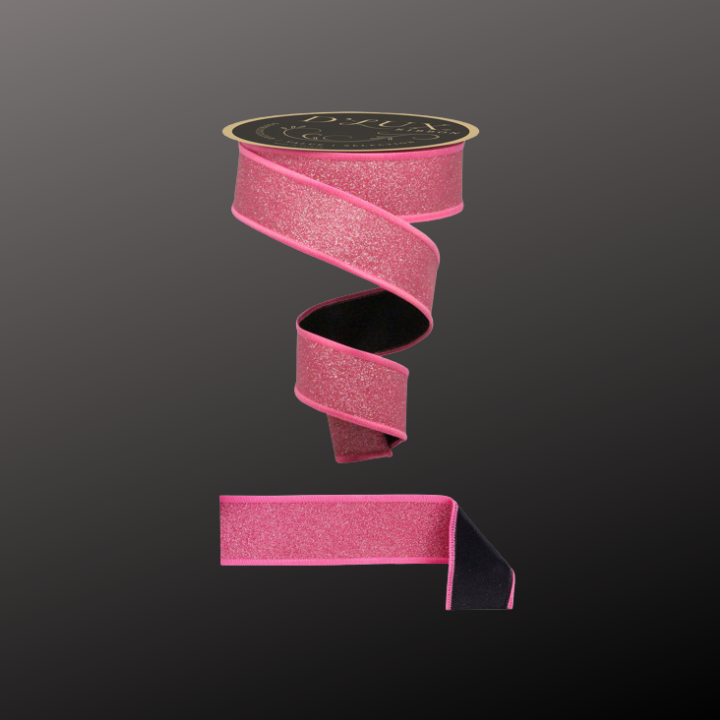 D’Lux 1.5" Fuchsia/Pink Glitter Wired Ribbon – Fine Sparkle Fused Fabric Ribbon for Christmas-LX309783 Craig Bachman