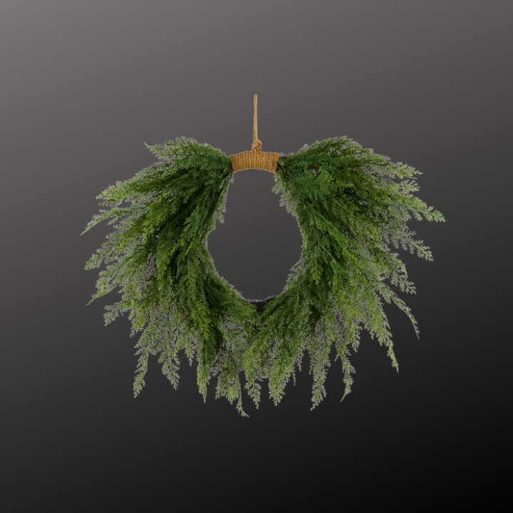 24" Draped Faux Arborvitae Heart Wreath | Greenery Wreath for Front Door Craig Bachman