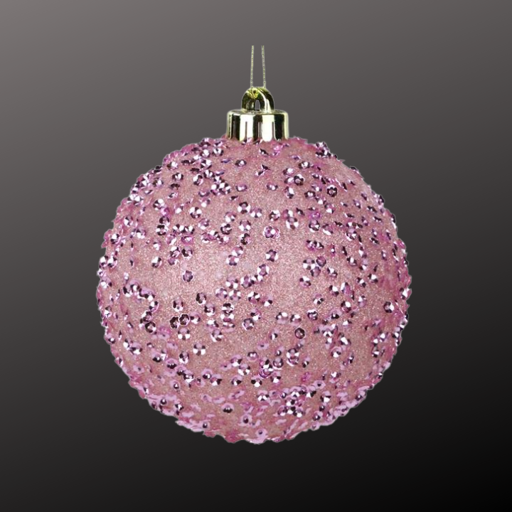Pale Pink Glitter Christmas Ornament | 120MM Sequin Shatterproof Ball-XY8816AY Craig Bachman