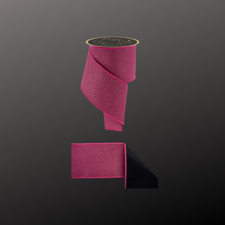 D’Lux 4" Fuchsia/Pink Glitter Wired Ribbon – Fine Sparkle Fused Fabric Ribbon for Christmas-LX309983 Craig Bachman