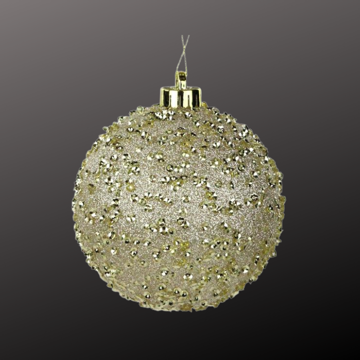 Champagne Gold Glitter Christmas Ornament | 120MM Sequin Shatterproof Ball-XY8816N5 Craig Bachman