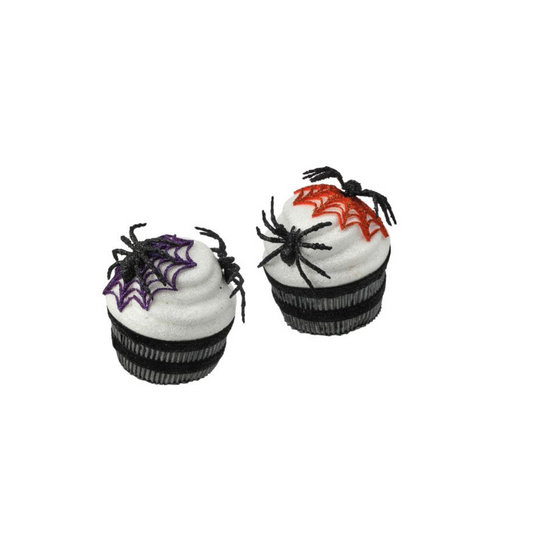 Halloween Spider Cupcake Set – 2 Foam Cupcake Props for Spooky Decor-MTH13352 Regency