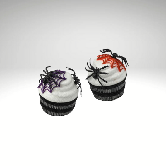 Halloween Spider Cupcake Set – 2 Foam Cupcake Props for Spooky Decor-MTH13352 Regency
