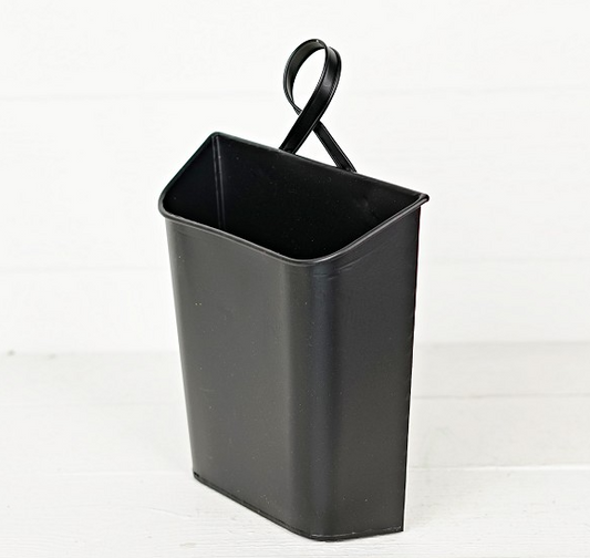 Black Metal Wall Bucket – Rustic Farmhouse Hanging Wall Vase for Florals & Greenery | 11.5"-570621 Impressive Enterprises, Inc.