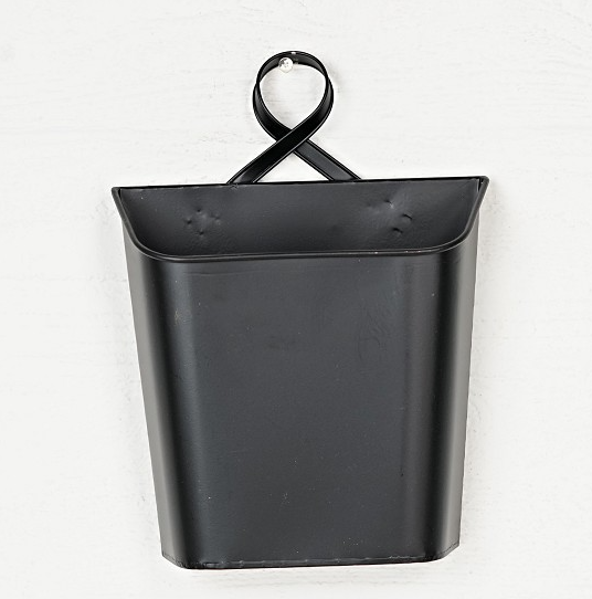 Black Metal Wall Bucket – Rustic Farmhouse Hanging Wall Vase for Florals & Greenery | 11.5"-570621 Impressive Enterprises, Inc.