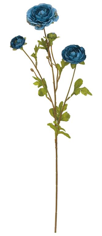 26" Yale Blue Ruffle Ranunculus Spray for Floral Arrangements-6591-YALB Select Artificials