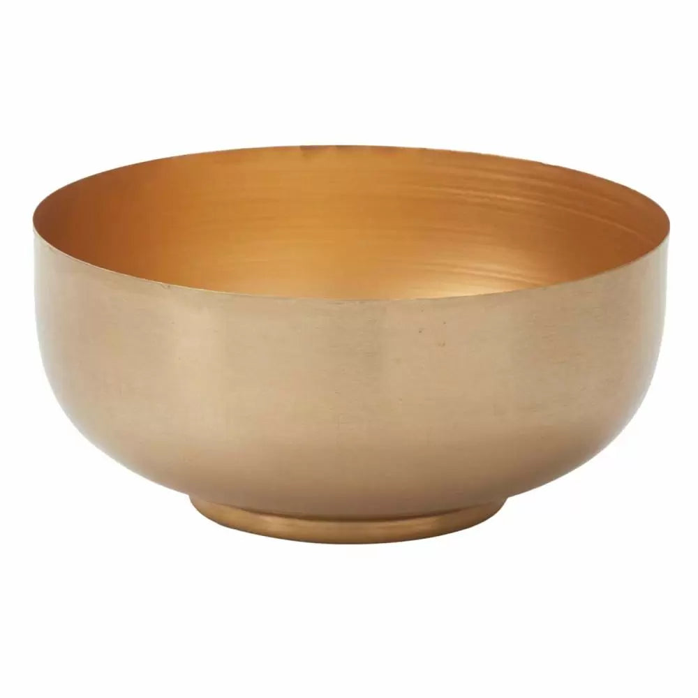 Gold Metal Bowl 8 Inch for Floral Arrangements Centerpieces and Decor 72217-40 Pioneer Imports