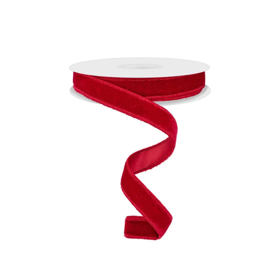 7/8"x10yd Cranberry Red Velvet Wired Ribbon – Satin Backing & Wired Edge-RGE765857 Craig Bachman