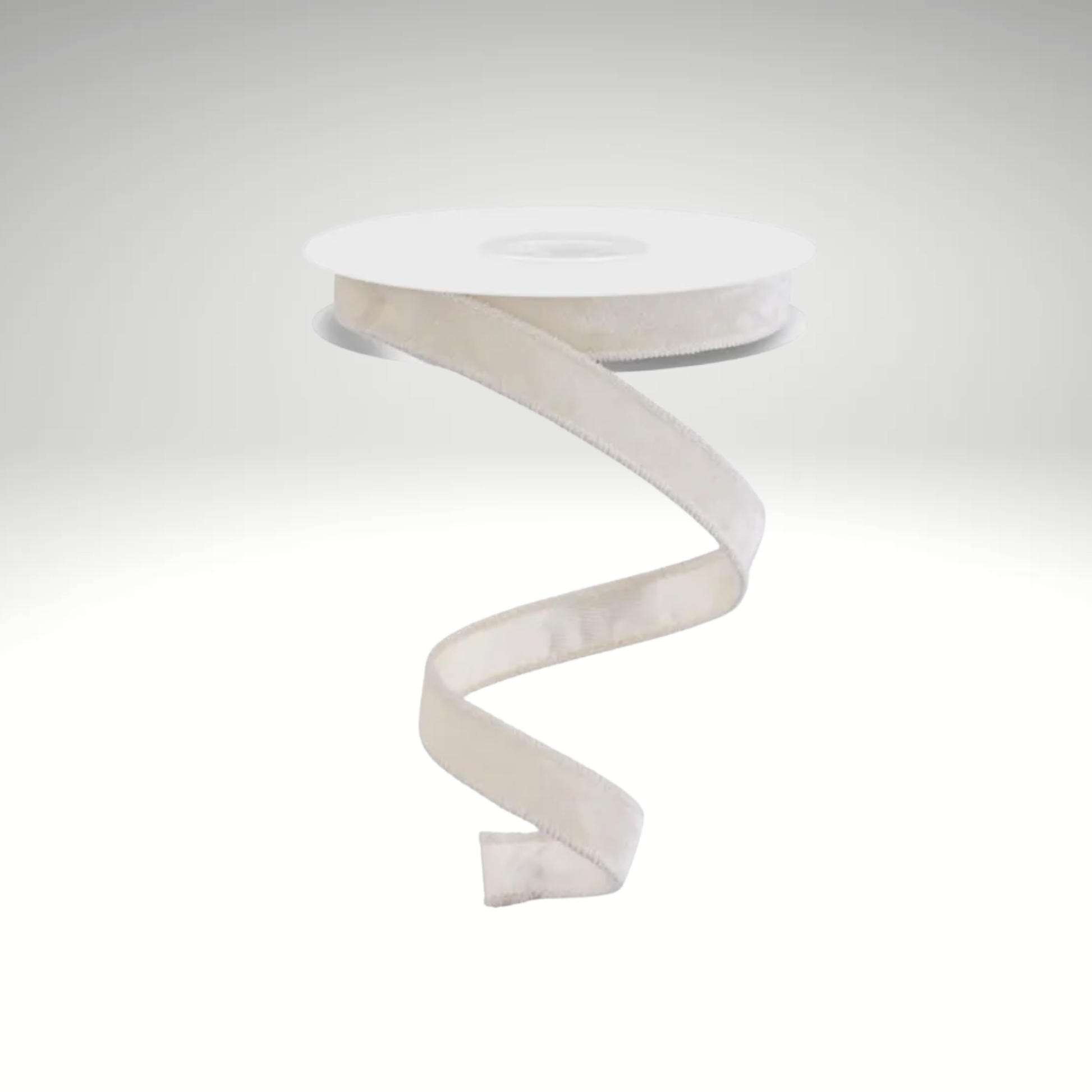 7/8"x10yd Cream Velvet Wired Ribbon – Satin Backing & Wired Edge-RGE7658A1 Craig Bachman