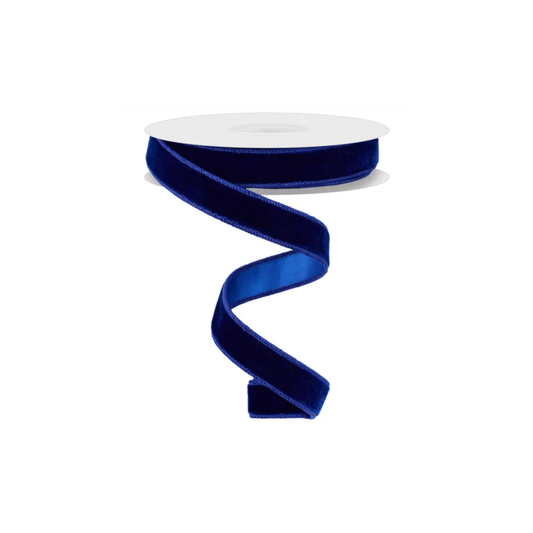 7/8"x10yd Royal Blue Velvet Wired Ribbon – Satin Backing & Wired Edge-RGE765825 Craig Bachman