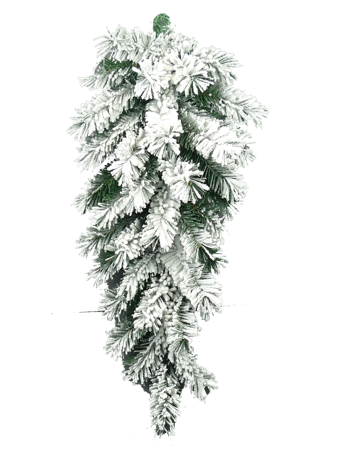 30L Flocked Artificial Kirkwood Pine Teardrop Swag - 35 Tips Winter Decor - Pine Swag for Wreathmaking - 83814TE30 Liberty Floral