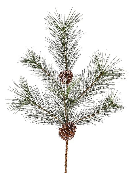 Snow Tip Pine Spray with Pinecones | Woodlands Christmas Stem | 24" Spray-XX8588 Craig Bachman