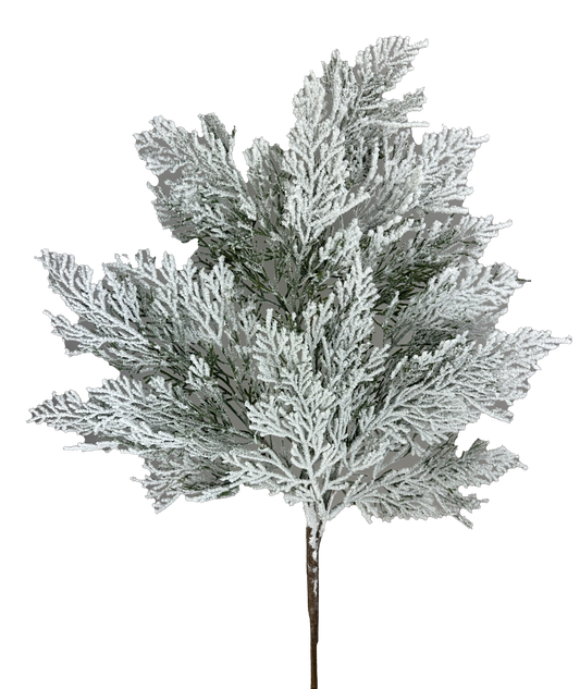 29" Flocked Artificial Cypress Spray – Snowy Holiday Greenery Accent | TCT Crafts - 86018SNOW