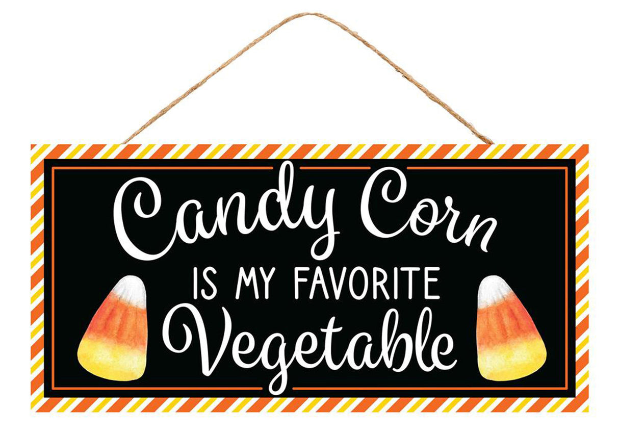 12.5"L x 6"H MDF Candy Corn Sign - Fun Halloween Wall Decor - "Candy Corn Is My Favorite Vegetable" -AP7341 Craig Bachman