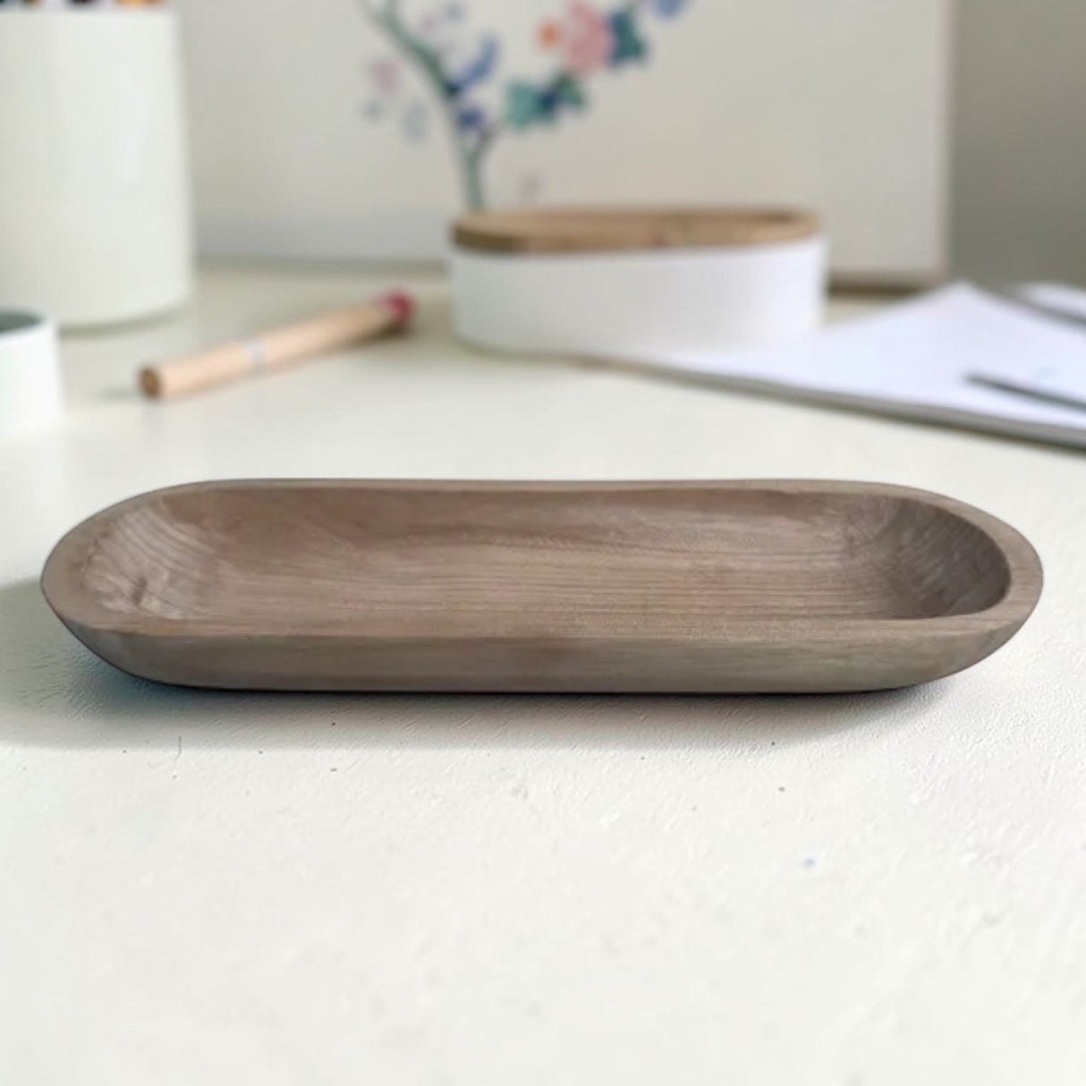 Honey Brown Paulownia Wood Decorative Tray Dough Bowl Style-AW984530 Craig Bachman