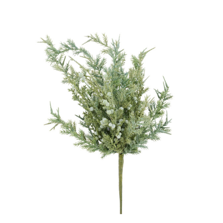 15" Artificial Juniper Bush | Winter Greenery Stem with Faux Berries-XX7874 Craig Bachman