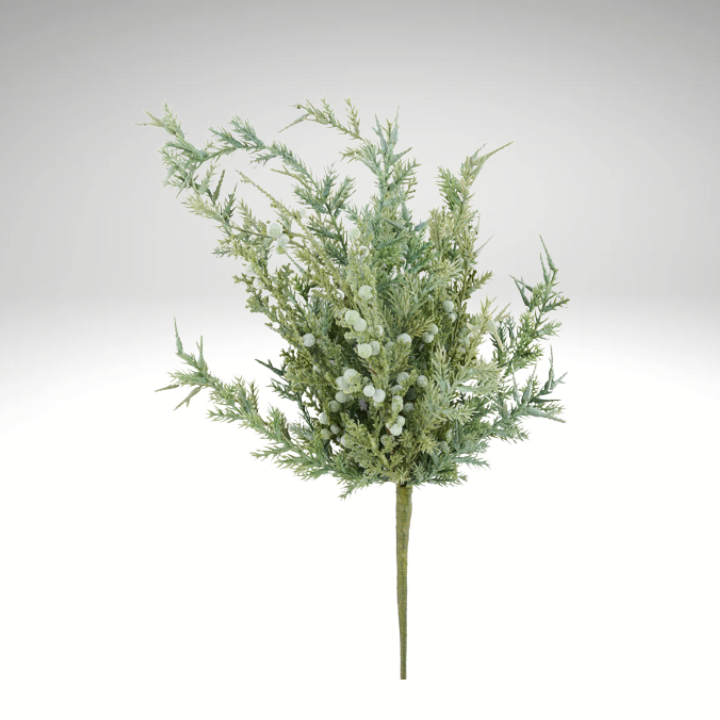 15" Artificial Juniper Bush | Winter Greenery Stem with Faux Berries-XX7874 Craig Bachman