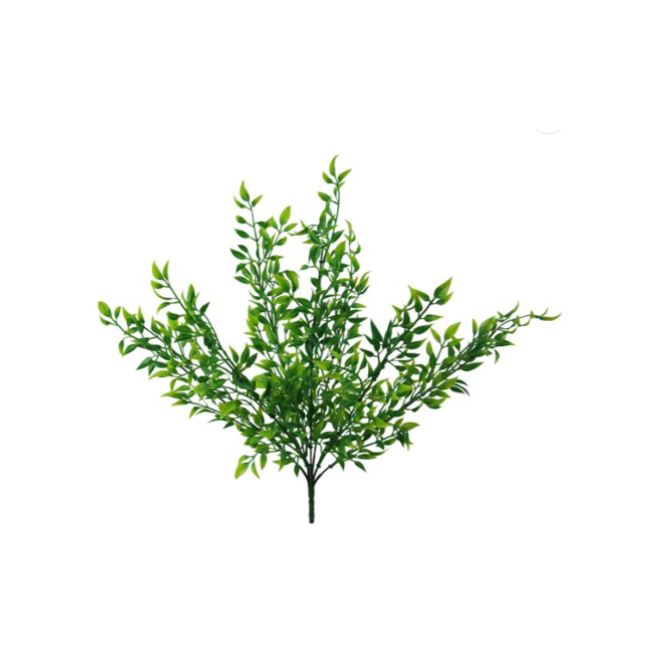 17.25" Artificial Ruscus Bush | Faux Greenery Stem for Floral Arrangements & Home Decor (FG627432)