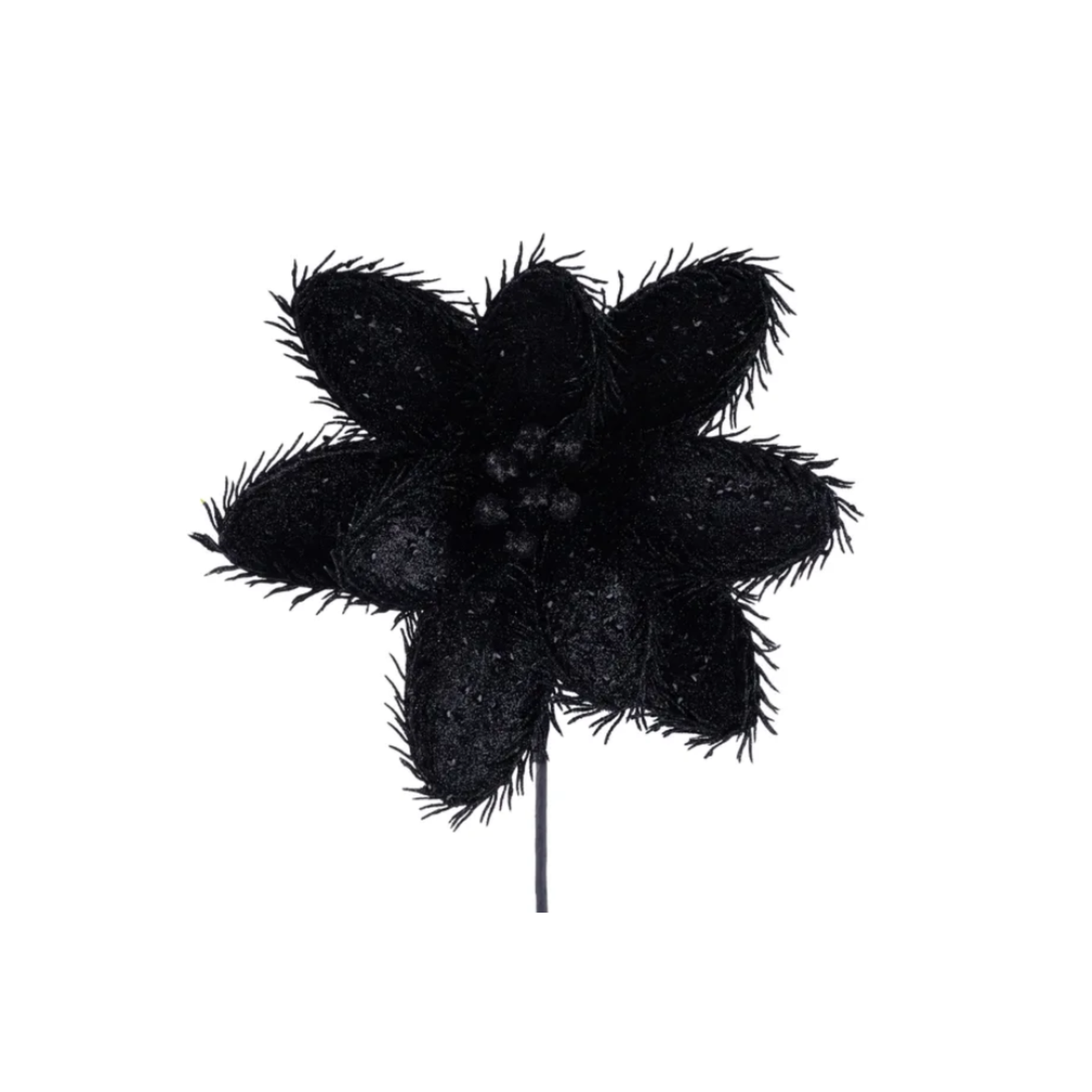 14.5" Black Glitter Magnolia Stem – Faux Floral Pick for Halloween or Gothic Decor-HH334002 Craig Bachman