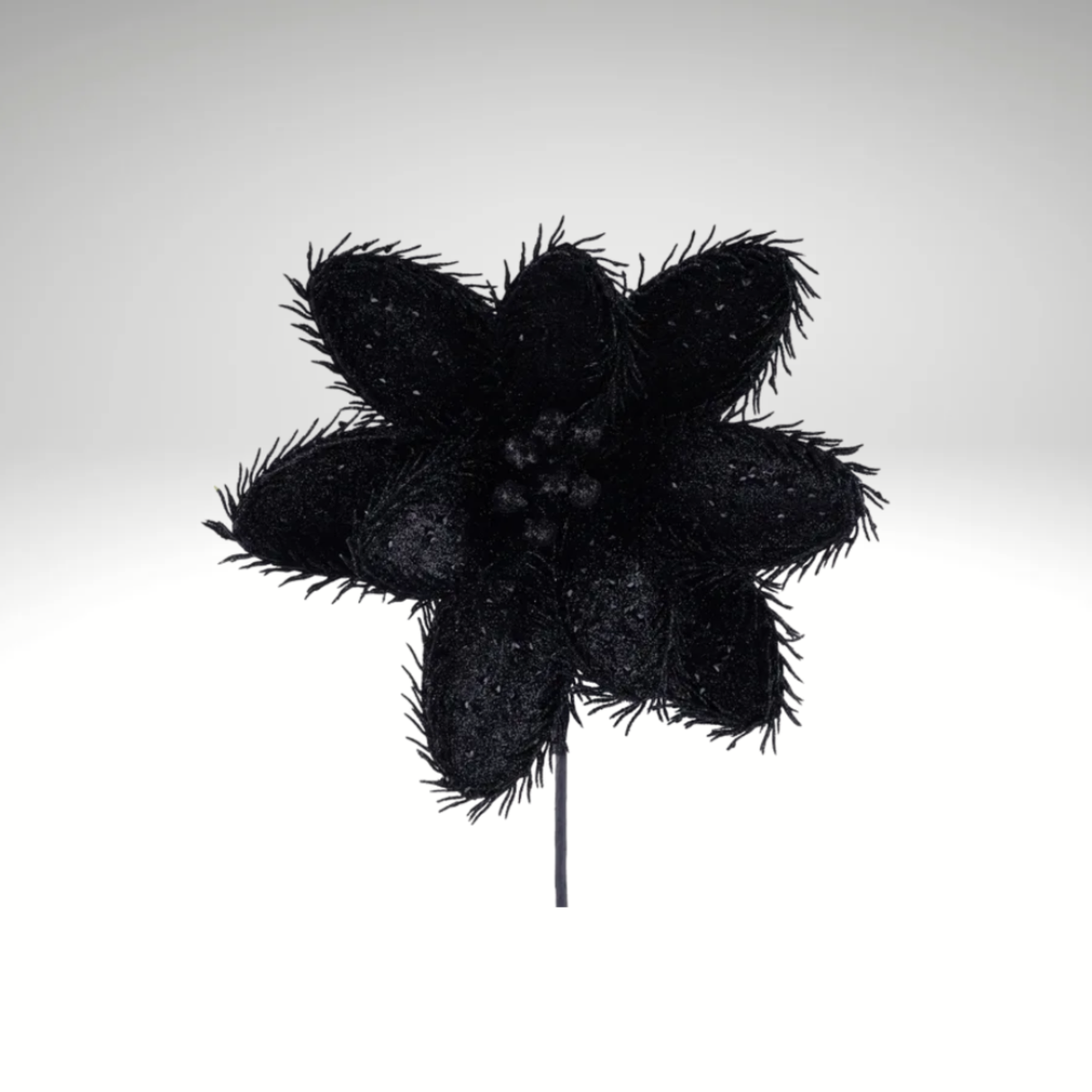 14.5" Black Glitter Magnolia Stem – Faux Floral Pick for Halloween or Gothic Decor-HH334002 Craig Bachman