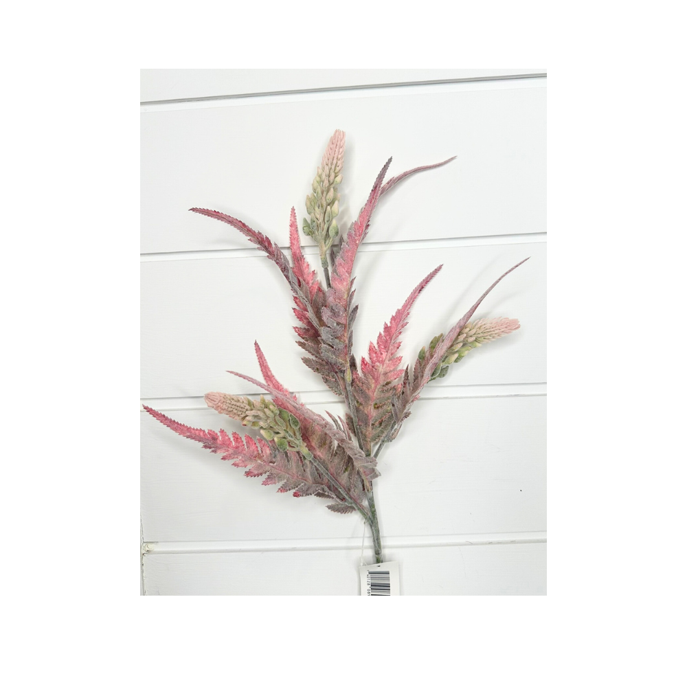 23" Artificial Beech Fern Spray in Mauve/Green - Faux Plant Decor for Home, DIY Floral Arrangements & Weddings (FL6125-MVG) Select Artificials