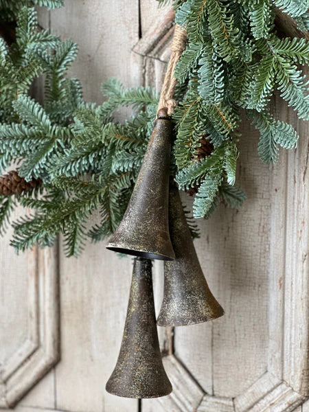 Belfry Bells Drop — Rustic Metal Christmas Bell Accent, Set of 3-XX8222 Lancaster & Vintage