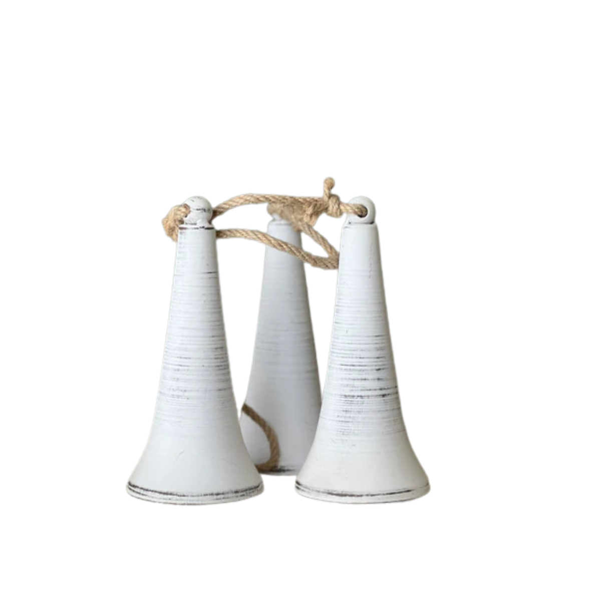 Belfry Bells Drop in White — Rustic Metal Christmas Bell Accent, Set of 3-XX8234 Lancaster & Vintage
