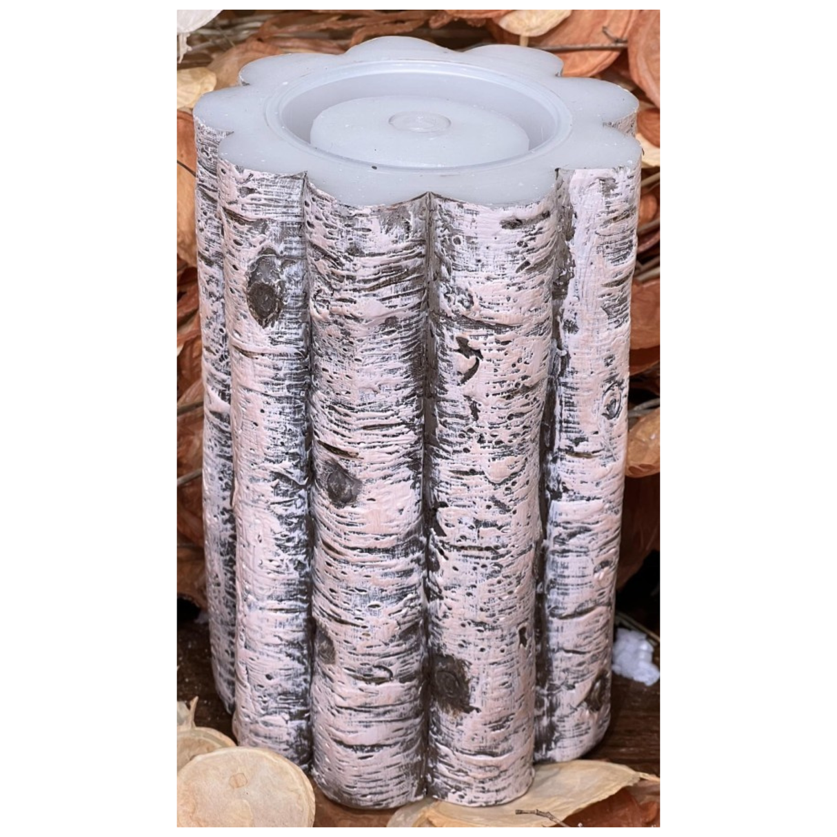 4x8 Birch Stick Fountain Candle Rustic Flameless Home Decor Accent-LC3290 Fantastic Craft