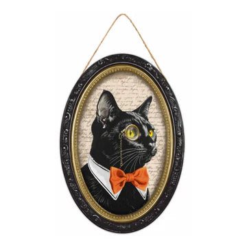 Halloween Black Cat Sign & Ribbon Bundle-HB111 TCTCrafts