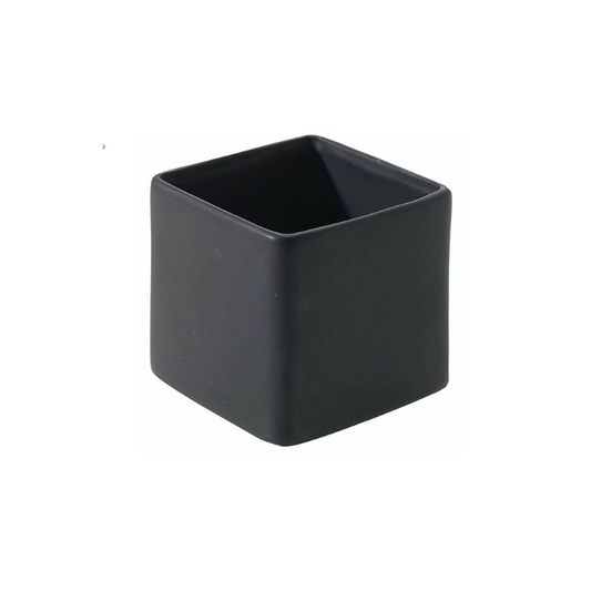 4.75" Square Matte Black Ceramic Vase – Modern Floral Container for Centerpieces & Minimalist Home Decor-92170-56