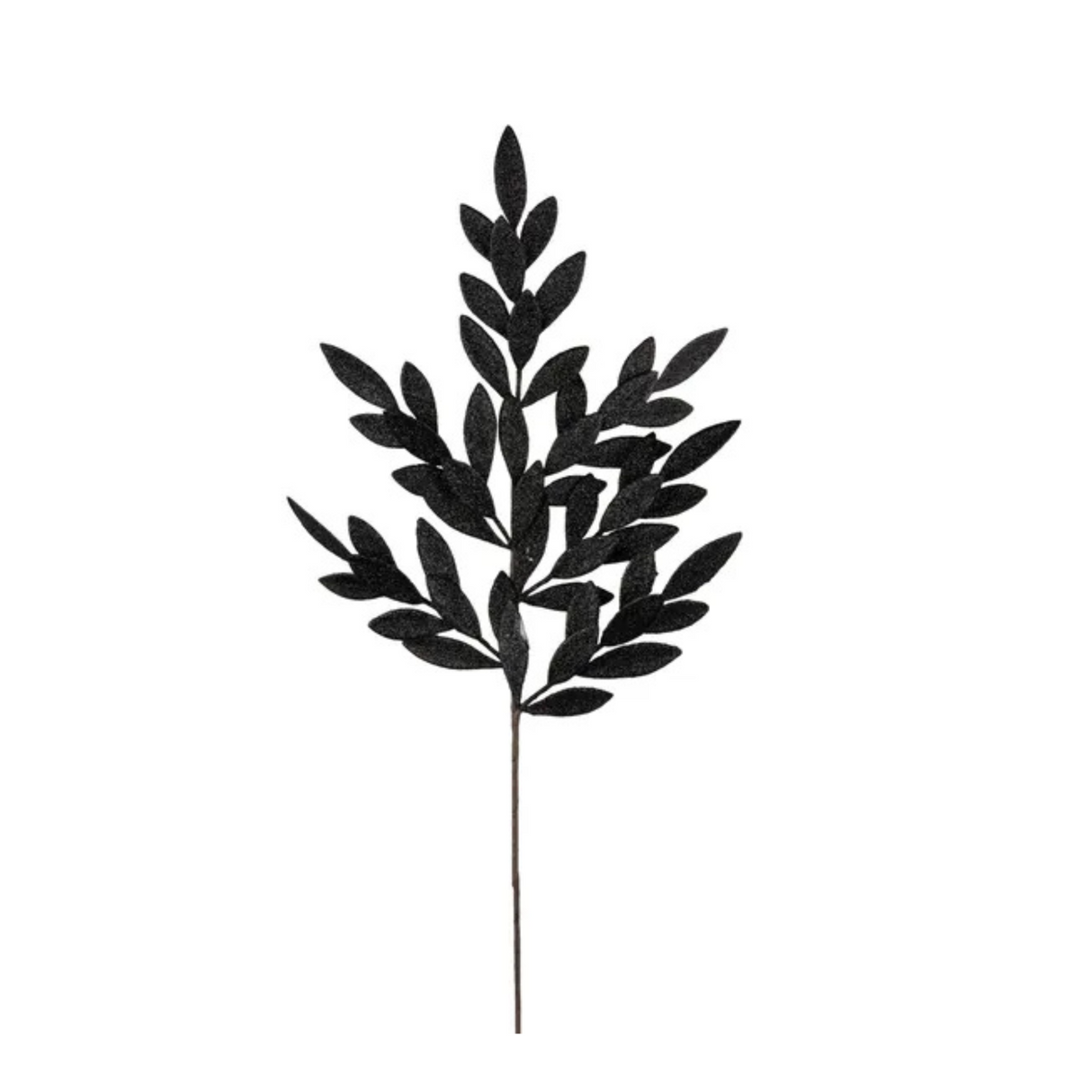 Black Glitter Bay Leaf Spray – 32" Artificial Leaf Stem-XS235302 Craig Bachman