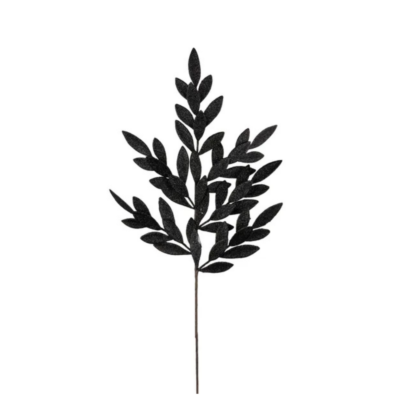 Black Glitter Bay Leaf Spray – 32" Artificial Leaf Stem-XS235302 Craig Bachman